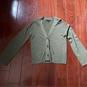 Olive Green Button-Up Women's Sweater